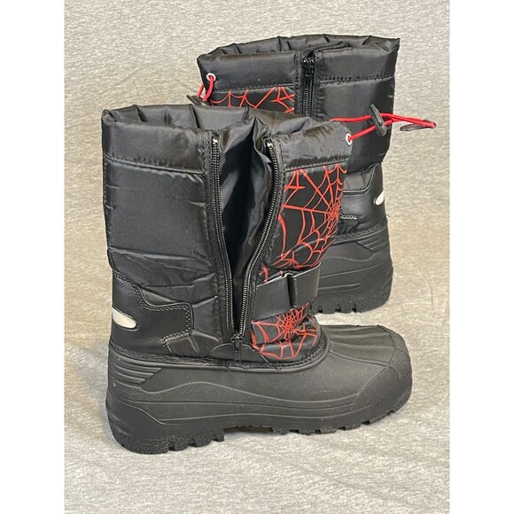 Dream Pairs Kid's Waterproof Winter Snow Boots With Spider Web Graphic Size 4 - Picture 7 of 9